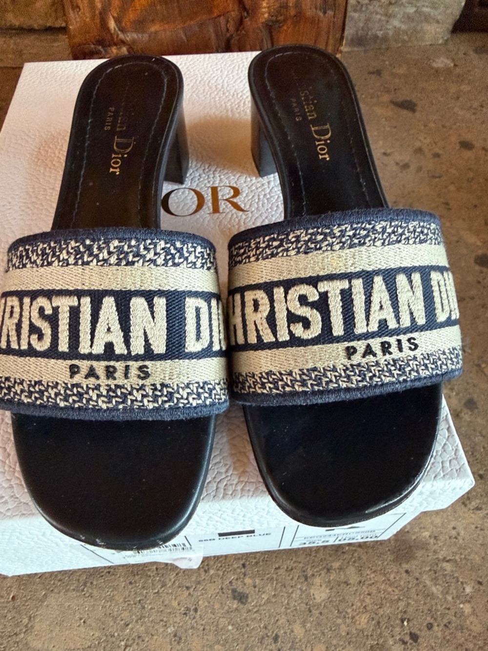 Auth. Dior Dway Embroidered Slide Heel Mule - Picture 5 of 13